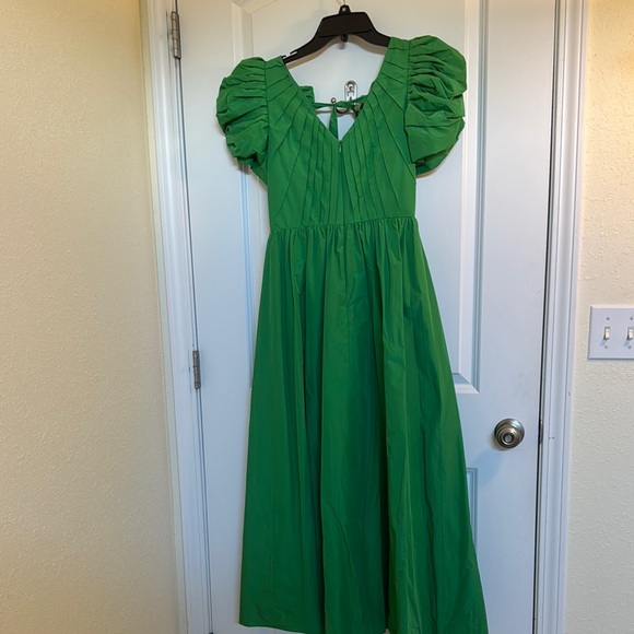 ANTONIO MELANI Green Maxi Dress with Puff Sleeves - Picture 5 of 10